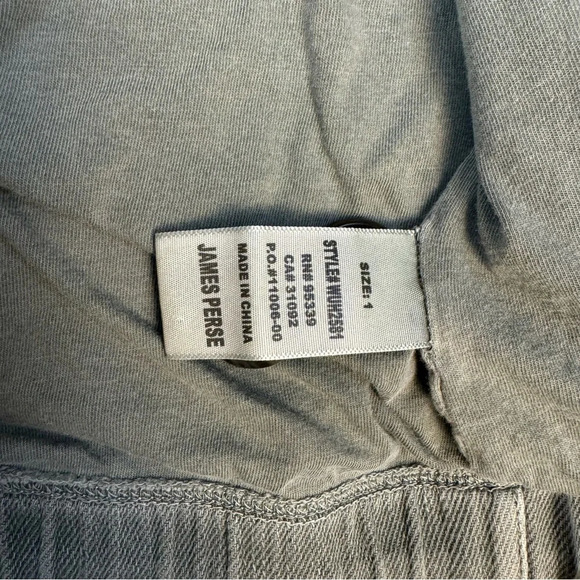 Standard James Perse light green button front jacket womens 1 small military - Picture 10 of 12